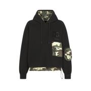 Sort Camouflage Hettegenser med Oversized Passform