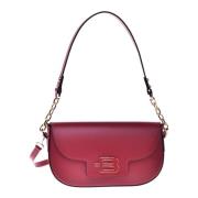 Red leather crossbody bag