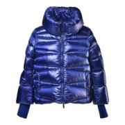 Down jacket in blue nylon