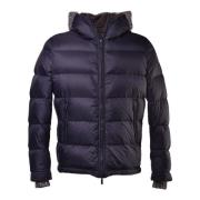 Down jacket in blue nylon