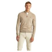 Khaki Morris Merino John Zip Gensere