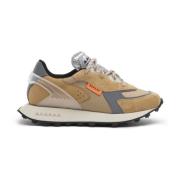 Camel Semsket Skinn Sneakers med Memory Gel