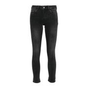 Svarte Skinny Jeans med Rhinestone Pynt