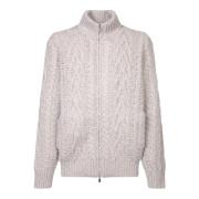 Luksuriøs Hvit Cardigan Sweater Aw24