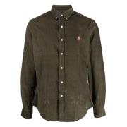 Brodert Corduroy Skjorte for Menn