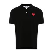 Svart Heart Logo Polo Skjorte