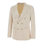 Beige Linen Blend Blazer