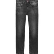 Sort Slim Fit Jeans med Distressed Look