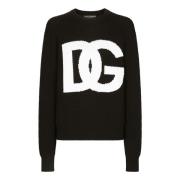 Logo Intarsia Ull Crewneck Sweater