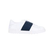 Hvite Open Colour-Block Sneakers med Rockstud Pynt