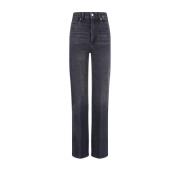 Svart Distress Straight Jeans