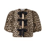 Leopard Sløyfe Bluse Topper