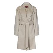 Beige Cashmere Short Wrap Coat