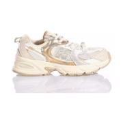 Tilpassede Beige Hvite Gull Sneakers