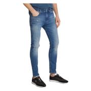 Faded Denim Jeans med Distressed Detaljer