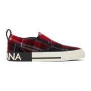 Tartan Slip-On Bomull Sneakers