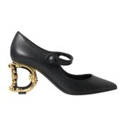 Ornate Heel Svarte Pumps