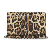 Leopardmønstret Skulderveske Beige