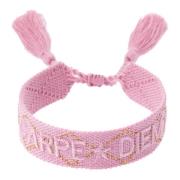 Woven Friendship Bracelet Carpe Diem Rose W/Gold