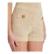 Monogrammet åpenstrikket minishorts