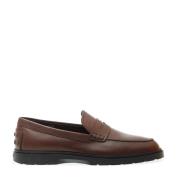 Svarte skinnloafers stilig design