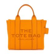 Oransje Lær Micro Tote Bag Håndveske