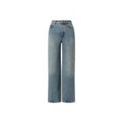 High Waisted Denim Jeans Blå