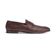 Brun skinnloafers klassisk stil