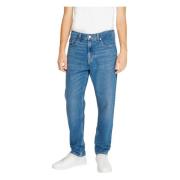 Blå Plain Herre Jeans med Glidelås