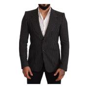 Stripete Lin Blazer Slim Fit Svart