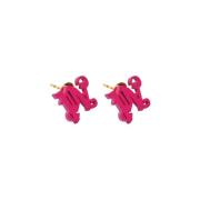 Gull Fuchsia Monogram Øredobber