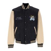 Denim Varsity Jakke Lett College Stil