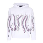 Hvit Fuzzy Hoodie Langarmet Sweatshirt