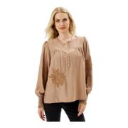 Feminin Bluse med Puff-ermer