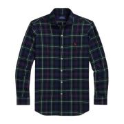 Green Polo Ralph Lauren Custom Fit Plaid Twill Shirt Evergreen/Red Skj...