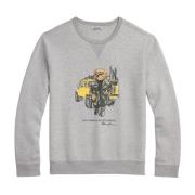 Grey Polo Ralph Lauren Polo Bear Double-Knit Sweatshirt Andover Heathe...