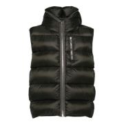 Grønn Puffer Vest Preget Design