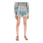 Paisley Lin Shorts med Raffia Belte