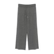 Grå Sweatpants med Side Stripe