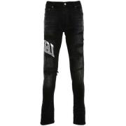 Svart Distressed Skinny Jeans