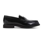 Svarte Skinnloafers Elegant Stil