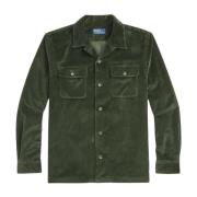 Green Polo Ralph Lauren Classic Fit Corduroy Camp Shirt Estate Olive S...