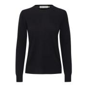 Svart Cashmere Crew Neck Pullover