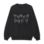 Kult Print Sweatshirt Vasket Svart