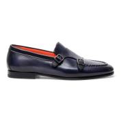 Herre skinn dobbel-spenne loafer