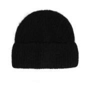 Chunky Ribbestrikket Beanie Svart