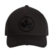 Svart Leaf Baseball Cap Distressed Flocked