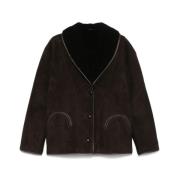 Shearling Suede Panelled Coat