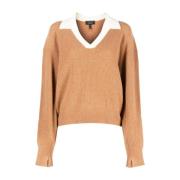 Beige Cashmere Casual Sweater