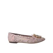 Krystallpyntede ballettflats rosa